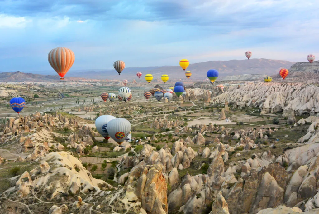 colorful hor air balloons floating in the sky